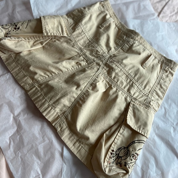 VTG 2000 Mavi cargo mini skirt Small embroidered pockets zip cowgirl grunge punk - Picture 5 of 17